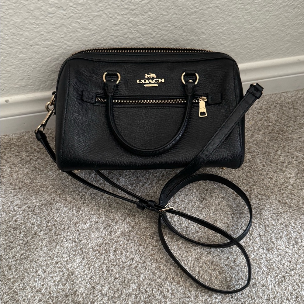 Coach Black Crossbody Bag with Gold Accents